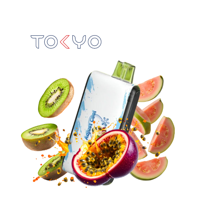 Tokyo Adjust Cool 50k Kiwi Passion Fruit Guava Disposable كيوي باشون فروت جوافة